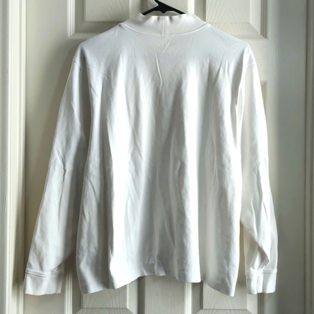Women's LLB L.L. Bean White Long Sleeve Short Turtleneck Shirt Size 2X GUC #6681 - Picture 4 of 5